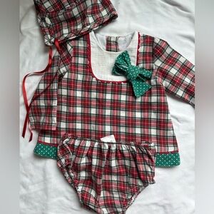 Plaid Kids Matching Set with Bow